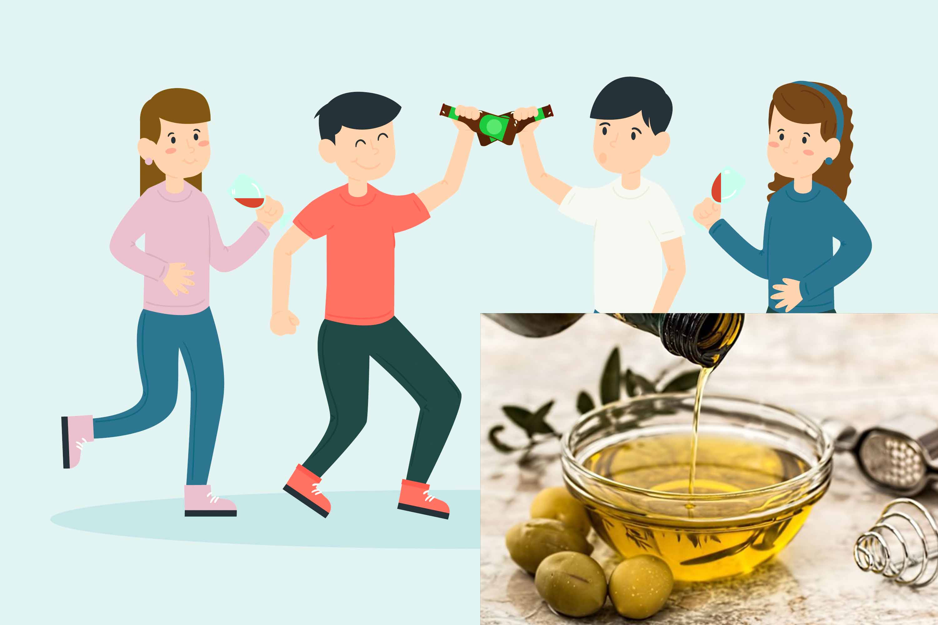 How olive oil helps protect the heart and reduce alcoholism. Graphics: Cat Tien