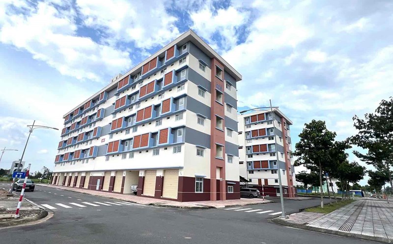 205 apartments in the apartment complex serving workers in Bau Xeo Industrial Park, Trang Bom commune, Dong Nai province. Photo: HAC