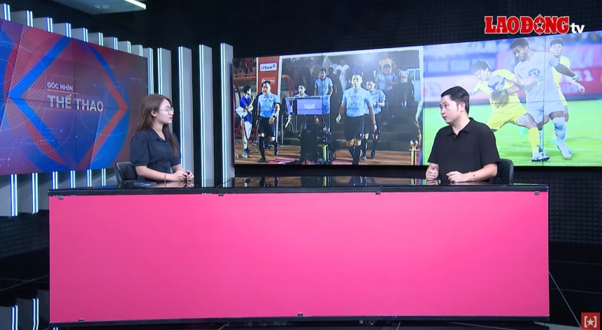 2. Binh luan vien Hoang Hai trong chuong trinh Goc nhin the thao. Anh: HOANG HUE 