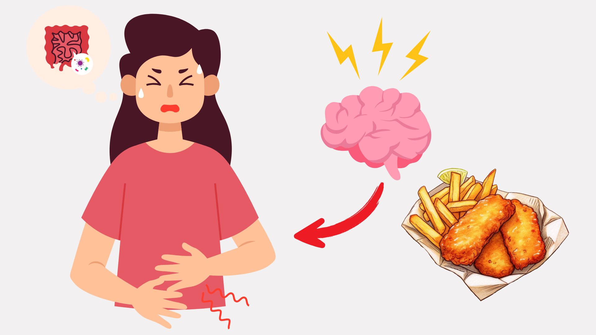 Eating a lot of fried foods, being too stressed... are the reasons for constipation. Graphics: Thanh Thanh
