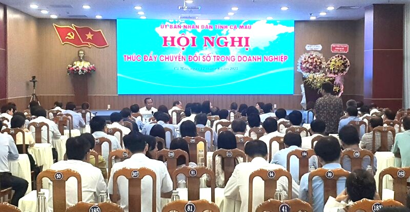 디지털 전환에 관한 회의에 참석한 까마우 기업들. 사진: 낫 호