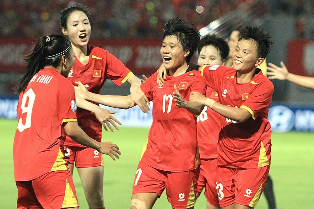 The Vietnamese women's team entered the semi-finals of the 2025 Southeast Asian Women's Championship. Photo: VFF