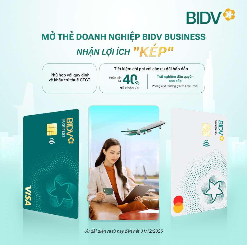 To open a BIDV Business card, businesses can contact Hotline 19009248 or go to BIDV branches nationwide for specific advice. Photo: BIDV