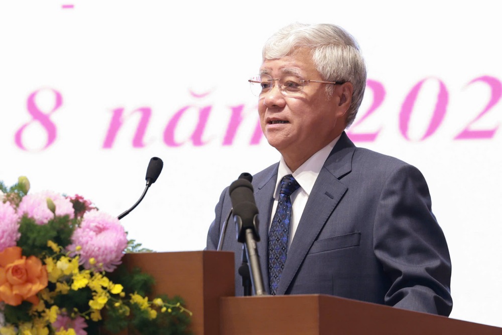 Chairman of the Central Committee of the Vietnam Fatherland Front Do Van Chien emphasized the need to avoid the situation of superiors being greedy and interfering deeply in the work of the grassroots level. Photo: Hai Nguyen