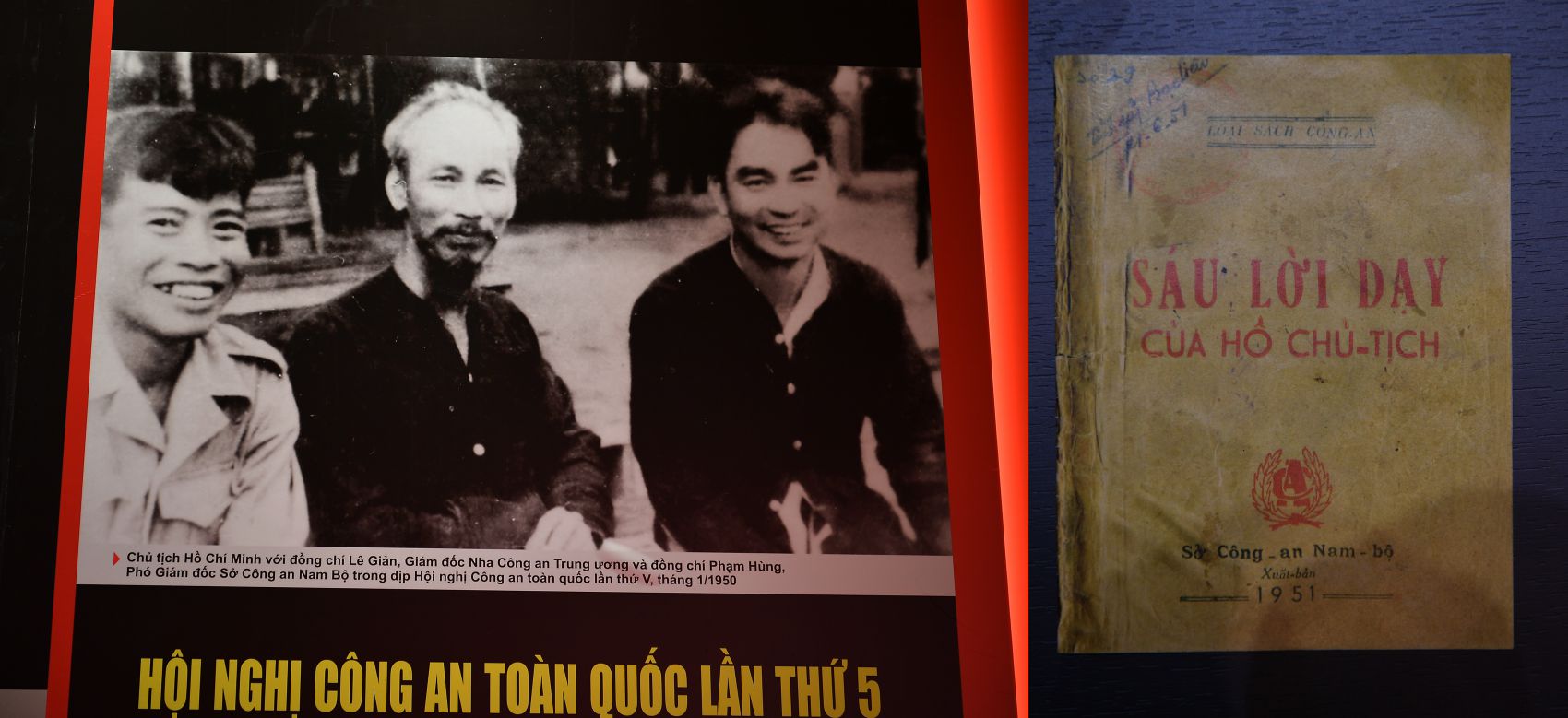 Image of Uncle Ho and 6 teachers of the People's Public Security. Photo: Viet Van