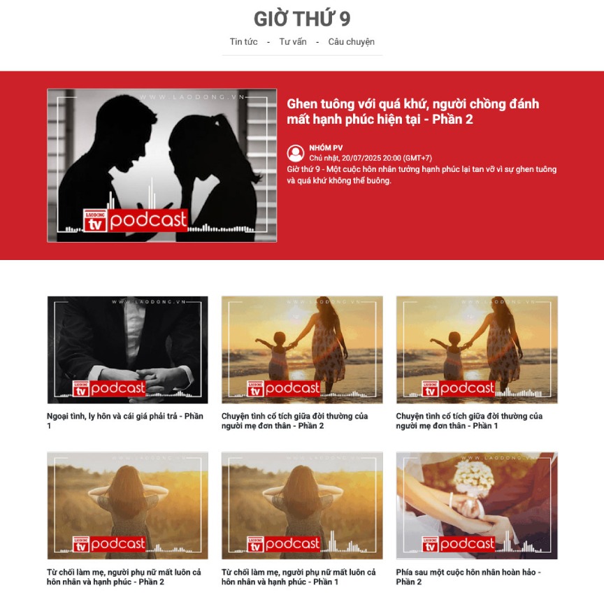 Chuyen muc PODCAST “Gio thu 9” tren laodong.vn. Anh: TUAN ANH 