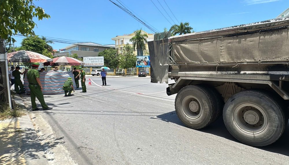 The scene of the accident in Quang Tri that killed one person.