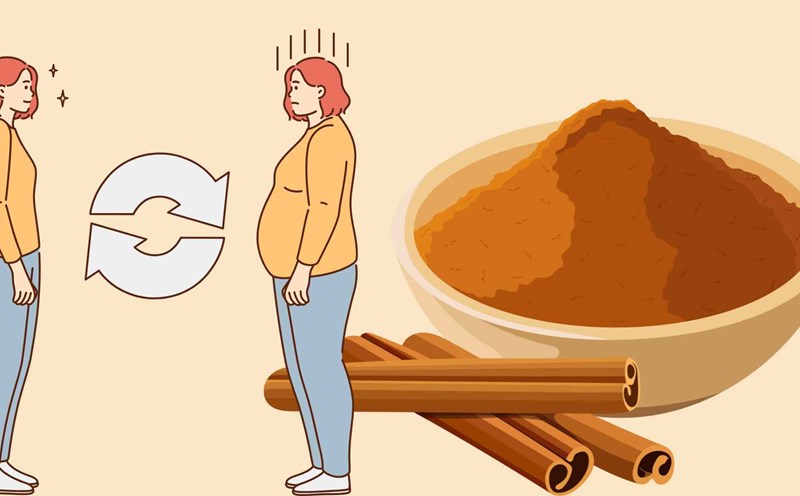 Cinnamon powder helps lose weight effectively. Graphic photo: Hoang Loc