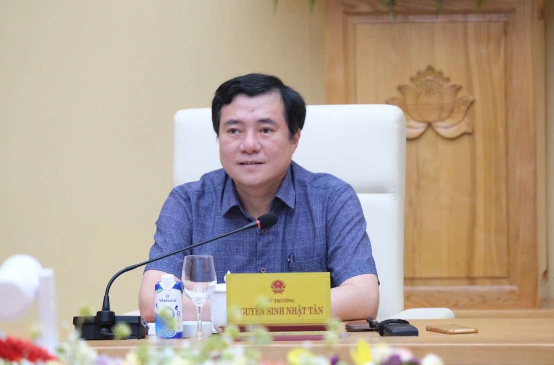Thu truong Nguyen Sinh Nhat Tan phat bieu ket luan tai cuoc hop. Anh: Bo Cong Thuong