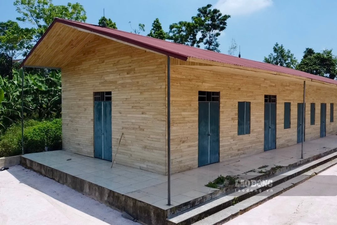 타이응우옌에서 보상 사기를 위해 프로젝트 지역에서 건설된 공사 중 하나 사진: Dang Vu.