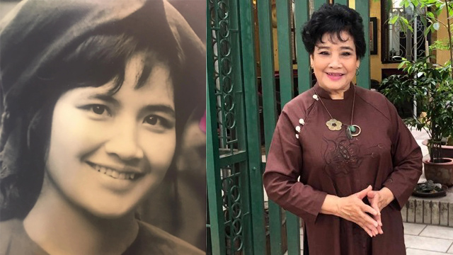 People's Artist Thanh Tu in the film "Sao hang Tam" (left) and now. Photo: Character provided