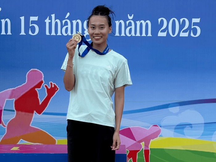Hoang Thanh Giang da pha ky luc quoc gia 7 mon phoi hop nu. Anh: Hoai Viet