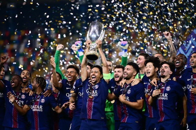 PSG len ngoi vo dich Sieu cup chau Au 2025. Anh: AFP