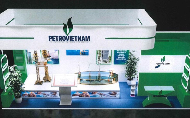 Petrovietnam's booth model at the exhibition.