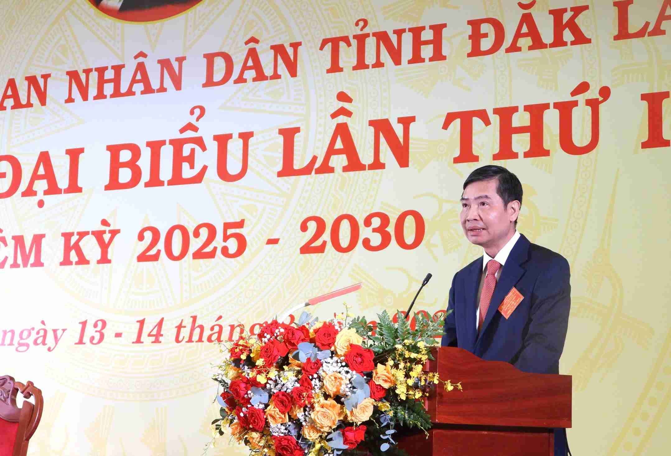Ong Ta Anh Tuan - Chu tich UBND tinh Dak Lak phat bieu. Anh: Bao Trung