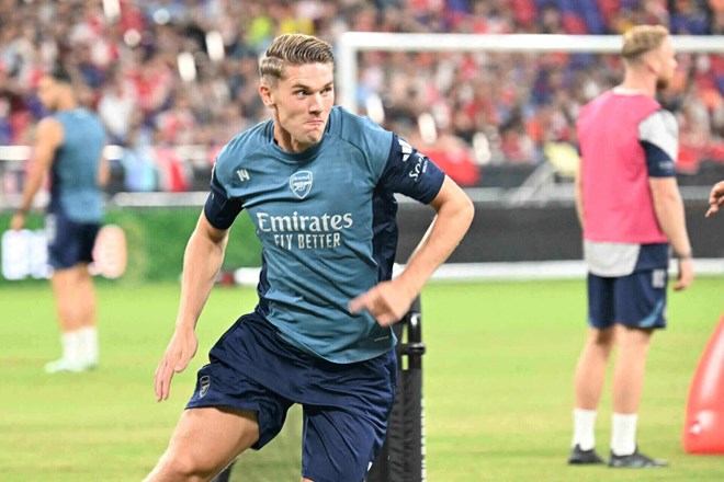 Tan binh Viktor Gyokeres cua Arsenal.  Anh: AFP