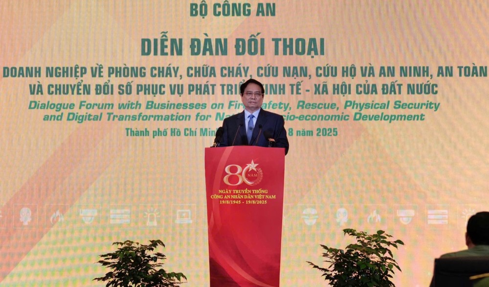 Thu tuong Pham Minh Chinh phat bieu tai dien dan.Anh: Van Trinh   