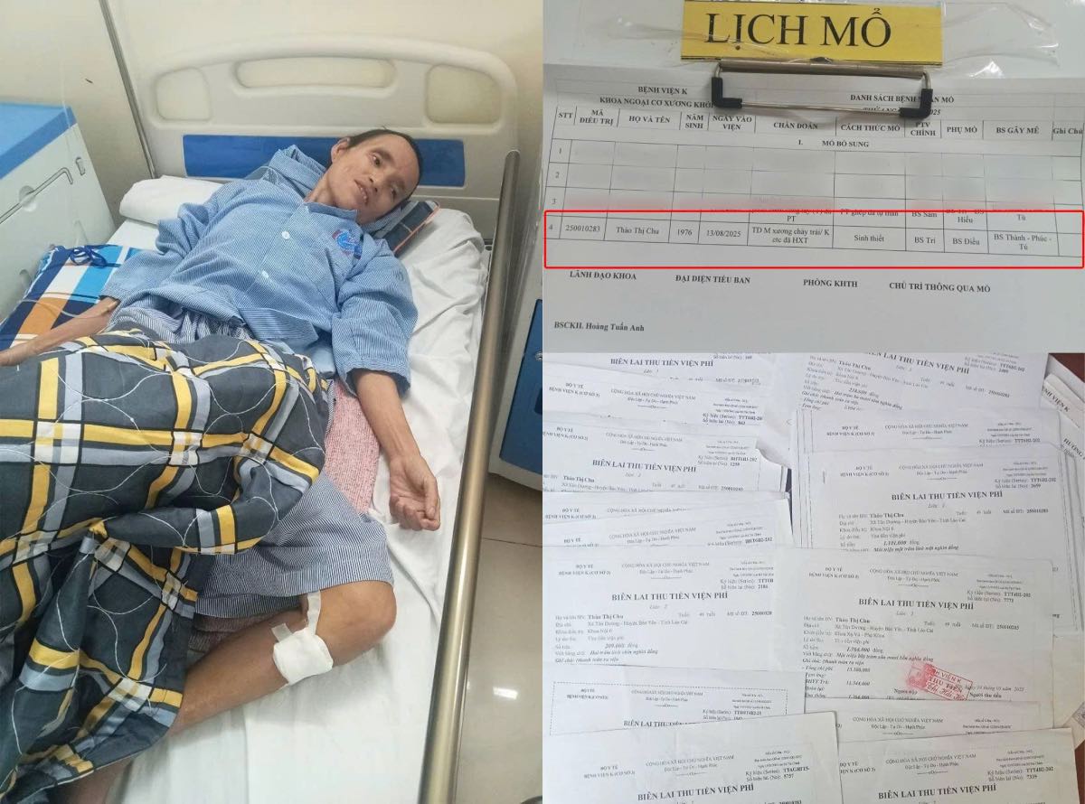 Ms. Chu is struggling with cervical cancer at K Hospital. Photo: Provided by the character