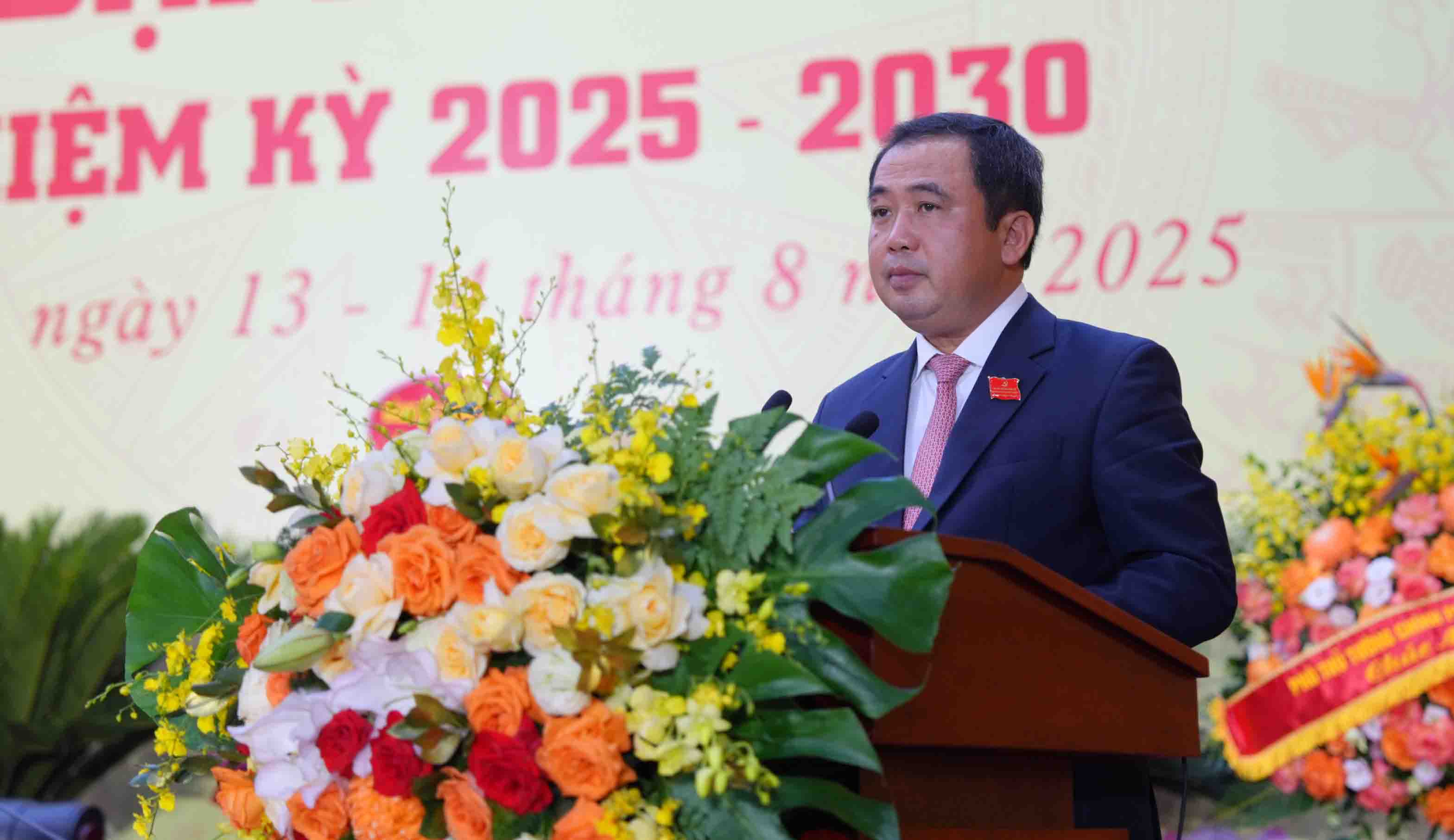 Dong chi Tran Duc Thang phat bieu nhan nhiem vu sau khi Ban chap hanh nhiem ky 2025 - 2030 ra mat. Anh: Dinh Hiep.