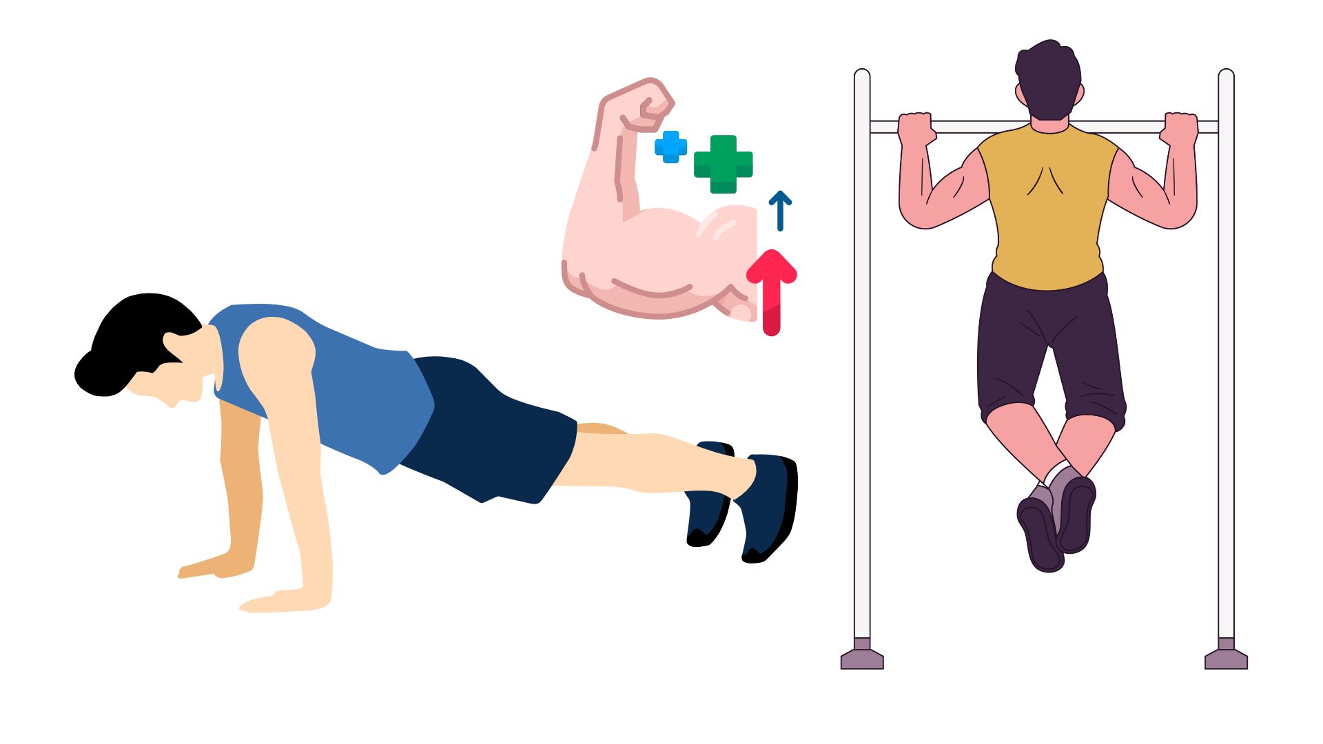 Exercise helps build muscle. Graphics: Thanh Thanh