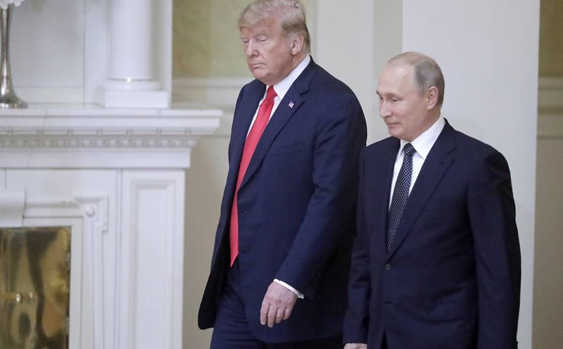 US President Donald Trump and Russian President Vladimir Putin in Helsinki, Finland in 2018. Photo: TASS