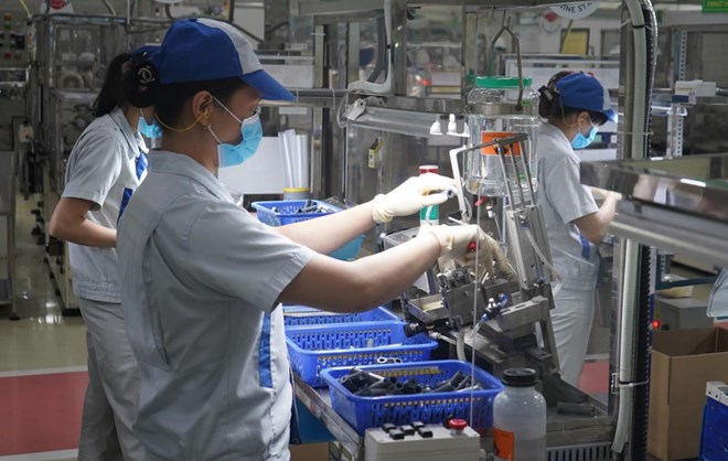 El crecimiento del trabajo industrial y el empleo en Hai Phong se mantiene estable. Foto: Mai Dung