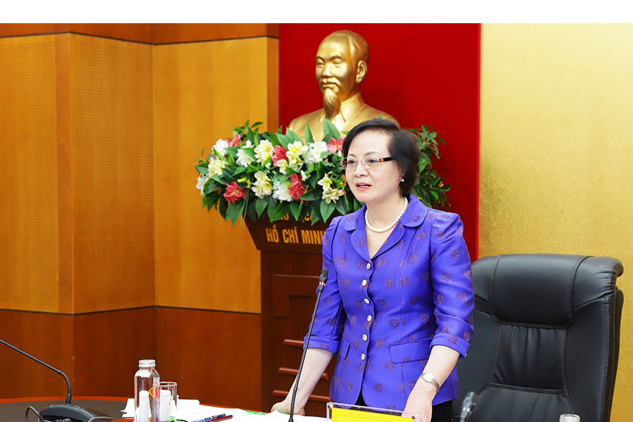 Minister Pham Thi Thanh Tra said that the Ministry of Home Affairs will increase 34 outstanding cadres and civil servants, enthusiastically supporting localities. Photo: Ministry of Home Affairs
