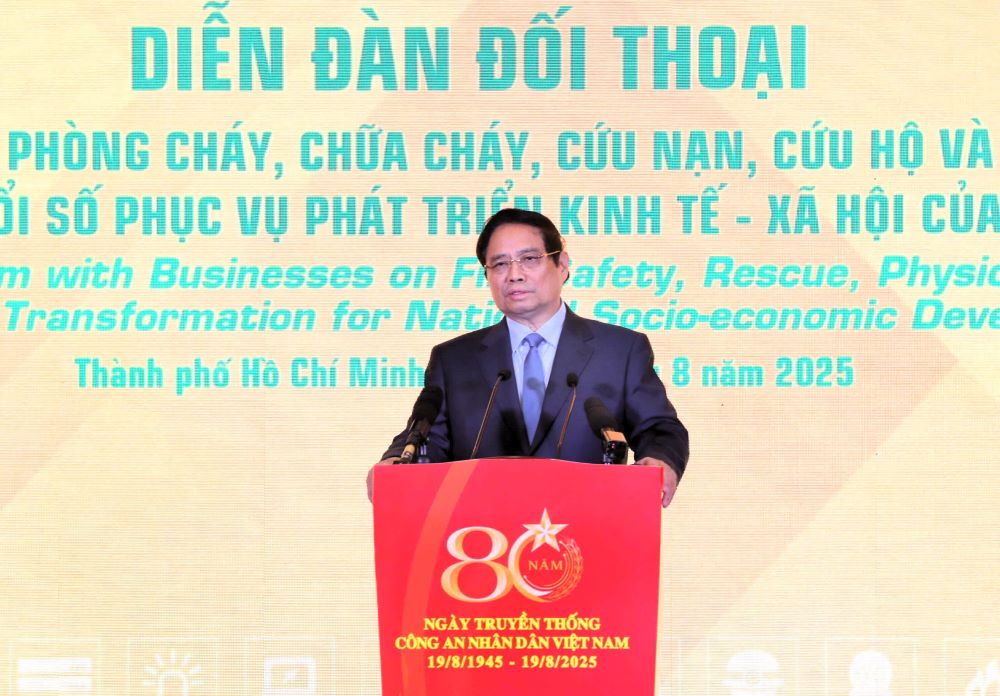 Thu tuong Pham Minh Chinh phat bieu chi dao tai dien dan. Ảnh: Anh Tu