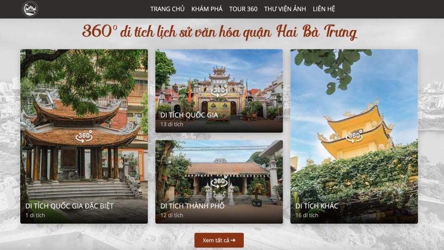Sitios historicos digitalizados 3600 en el sitio web '3600 sitios historicos - culturales del distrito de Hai Ba Trung ciudad de Hanoi'. Foto: sitio web '3600