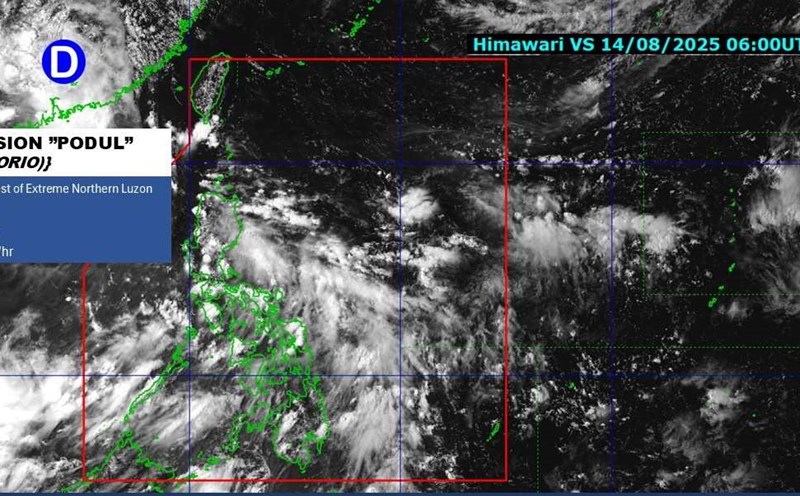 Typhoon Podul weakened into a tropical depression at 2:00 p.m. on August 14. Photo: PAGASA