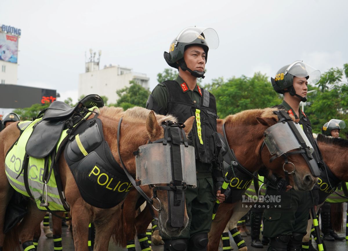 Doan ki binh gom 80 can bo, chien si va 40 chien ma. Ảnh: Mai Dung