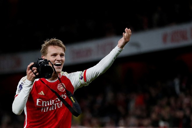 Odegaard is the captain of Arsenal. Photo: AFP