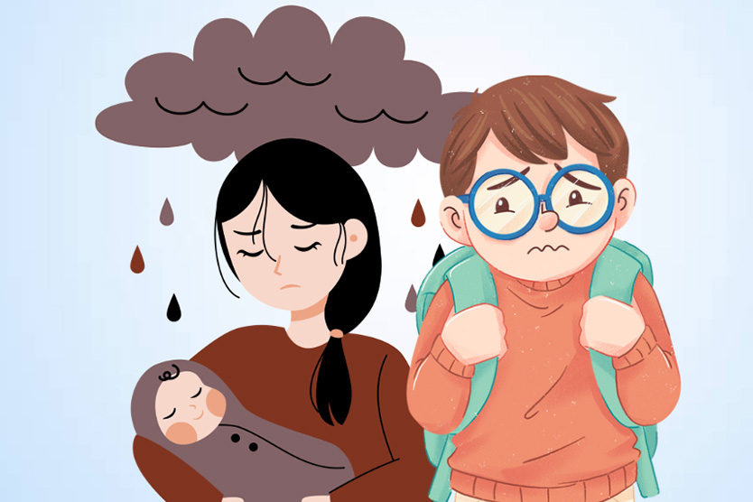 The mental health of parents can affect young children. Graphics: Thien Nhan