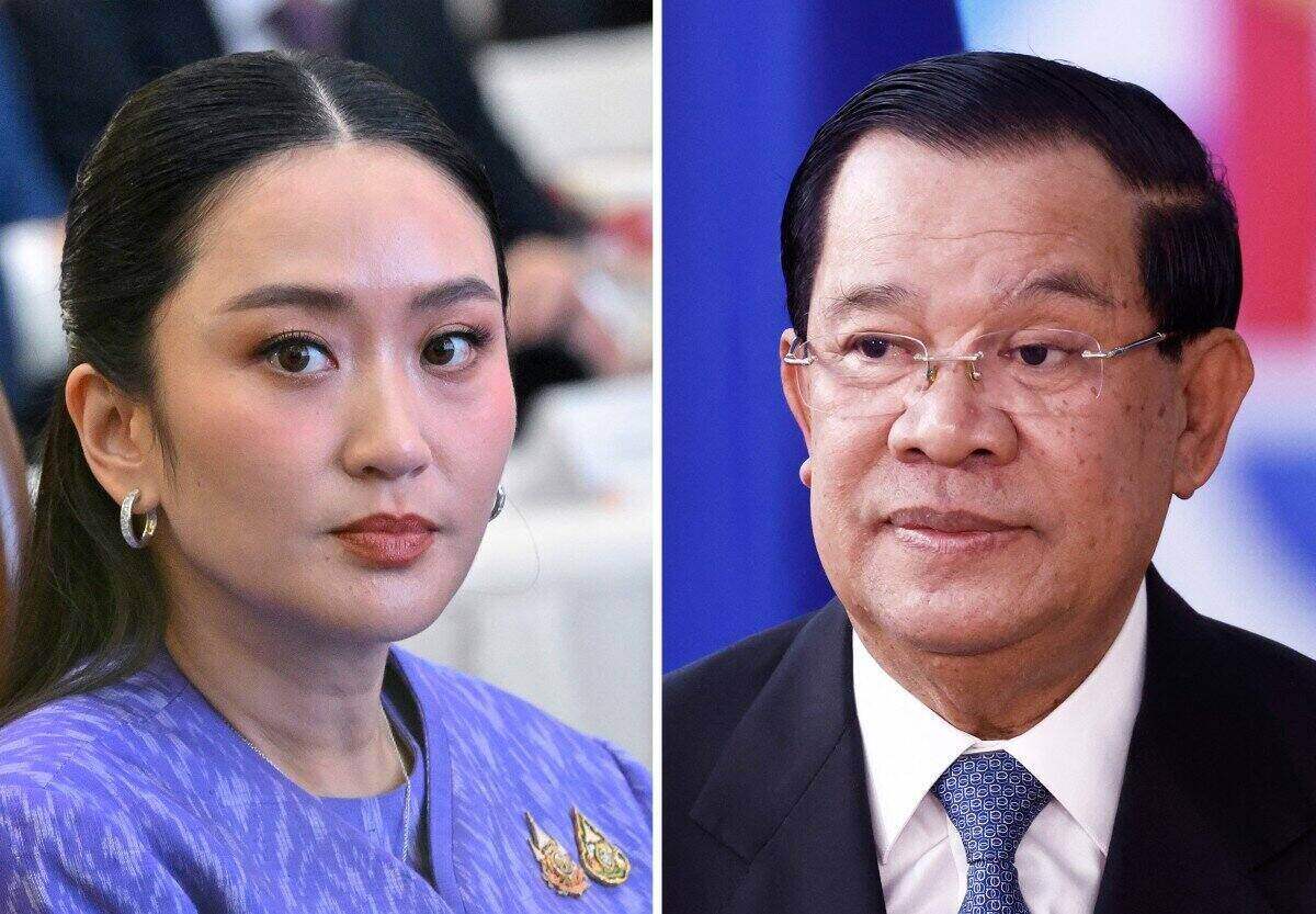 파에통탄 시나와트라 여사는 유출된 녹음 내용에 대한 변론을 훈센 캄보디아 상원 의장에게 제출했습니다. 사진: AFP