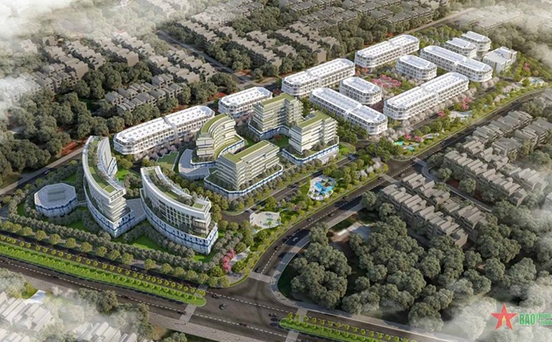 High-rise housing project - Social housing belongs to the housing project in Uy No commune, Dong Anh district, Hanoi city. Photo: 319 Corporation of the Ministry of National Defense