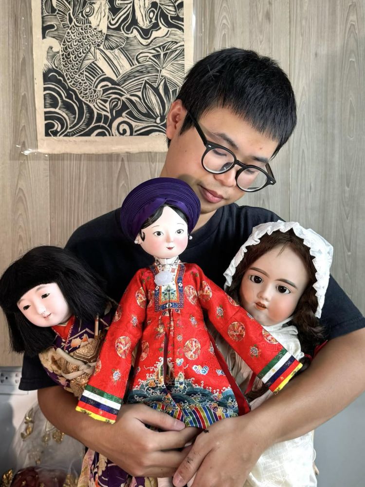 Worried about the question: Does your Vietnam have traditional doll? Bui Thinh Da created bonding products inspired by the image of Vietnamese girls during the Nguyen Dynasty. Photo: Character provided