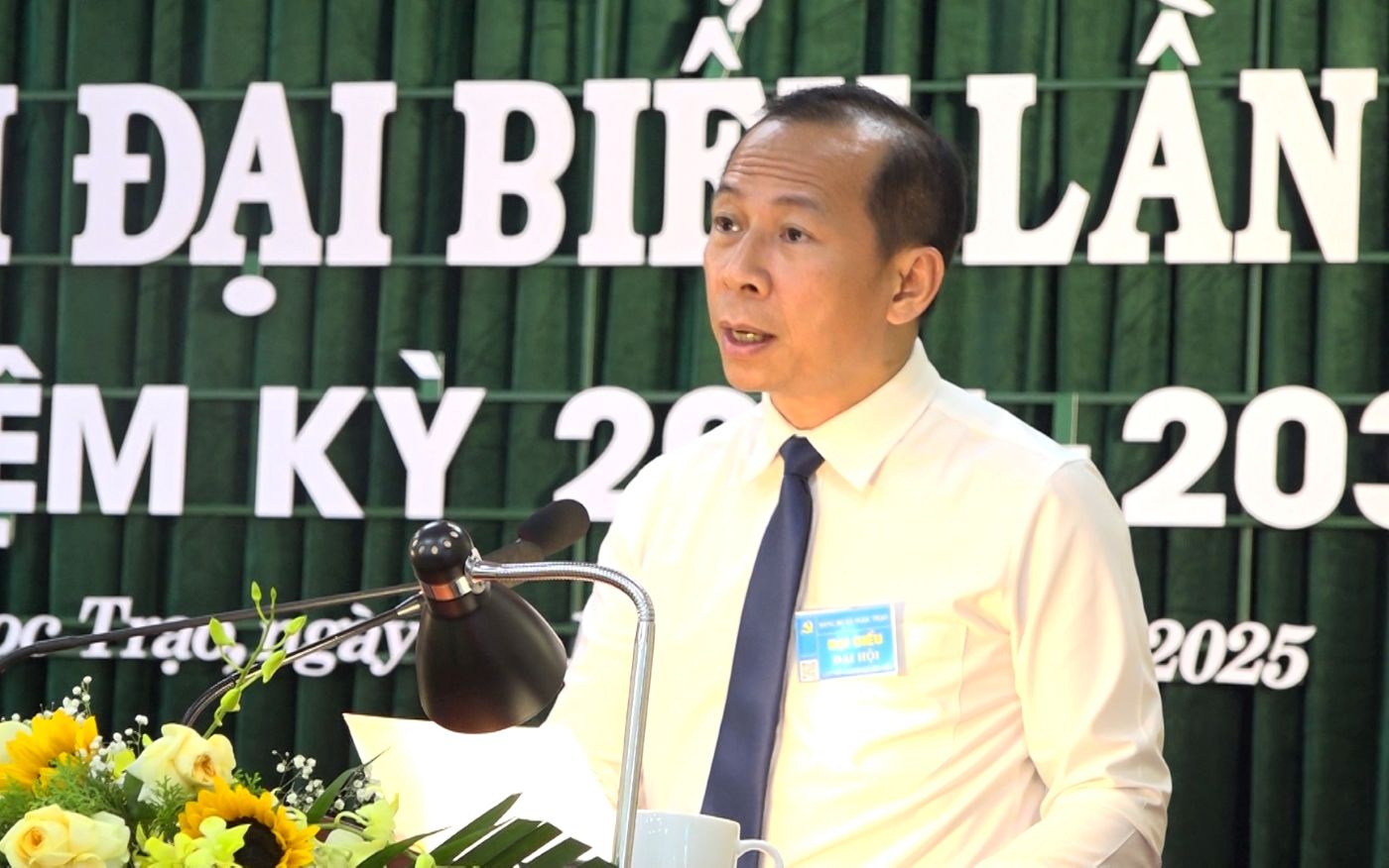 Ong Vo Manh Son - Chu tich LDLD tinh Thanh Hoa phat bieu chi dao Dai hoi. Anh: Khanh Trinh