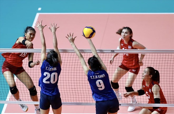 The Thai women's volleyball team wants to compete well in the world tournament, after losing to the Vietnamese women's team at the SEA V.League. Photo: Duy Nam
