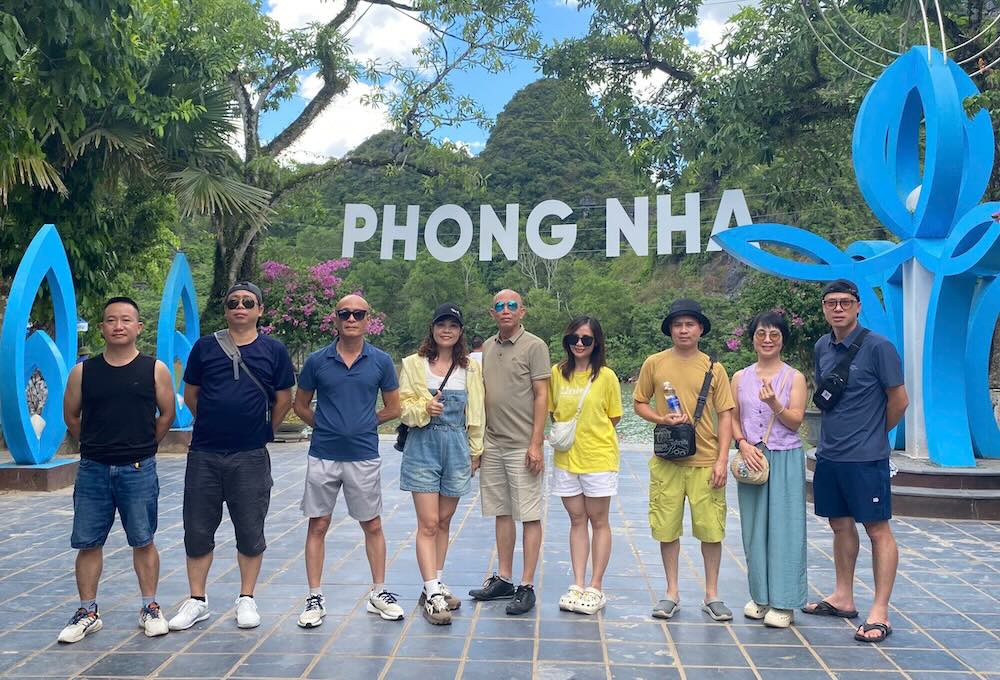 Phong Nha Cave is bustling on weekends.