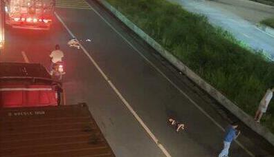 Scene of the accident in Hai Phong last night. Photo cut from clip