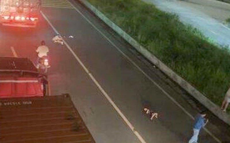 Scene of the accident in Hai Phong last night. Photo cut from clip