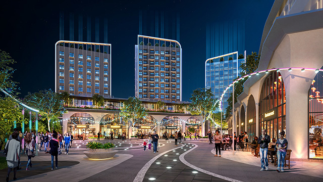 The 700 billion VND Night Square night entertainment service complex model in Hai Phong. Photo: Mai Chi