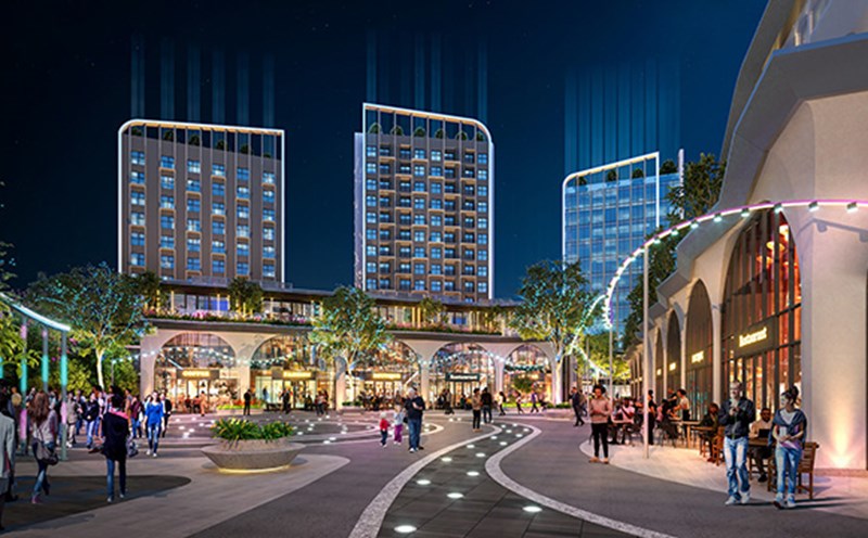 The 700 billion VND Night Square night entertainment service complex model in Hai Phong. Photo: Mai Chi