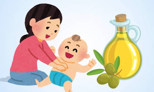Lợi ích của dầu ô liu dùng để massage cho bé vào mùa hè. Đồ họa: Thiện Nhân