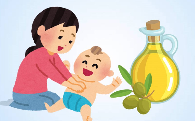 Benefits of olive oil for massaging your baby in the summer. Graphics: Thien Nhan