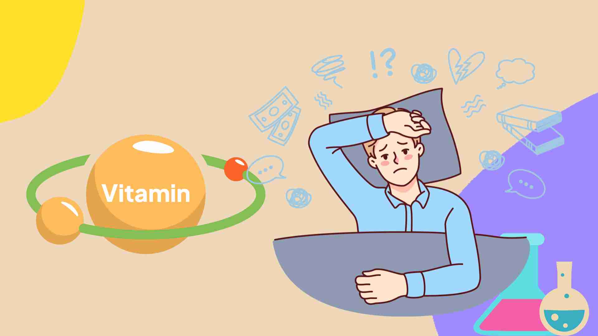Vitamin B12 deficiency causes fatigue and prolonged insomnia. Graphic photo: Hoang Loc