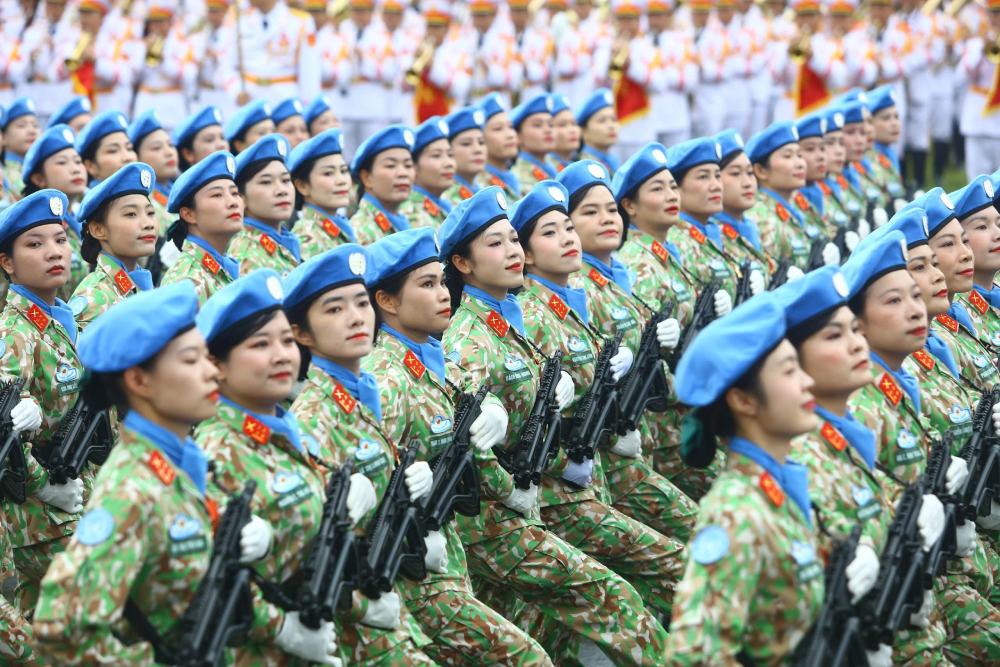 The Women's Union for peacekeeping training will participate in the A80 parade. Photo: Tran Vuong