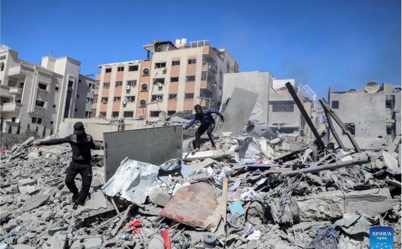 The city in Gaza was devastated after an Israeli attack on March 19, 2025. Photo: Xinhua
