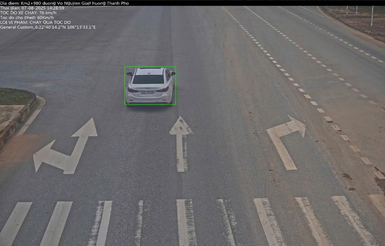 Muchos automoviles de otras provincias son multados por exceso de velocidad. Foto: Policia de Cao Bang.