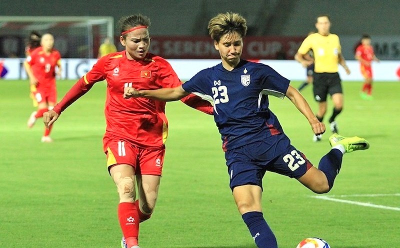 The Vietnamese women's team beat Thailand 1-0 in the final match of Group A of the 2025 Southeast Asian tournament. Photo: Mai Huong